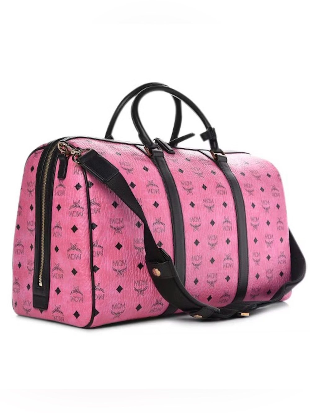 🩷 🖤 MCM Visetos Traveler Weekender Duffle Bag